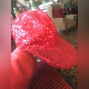 Sequined Red Ball Cap…